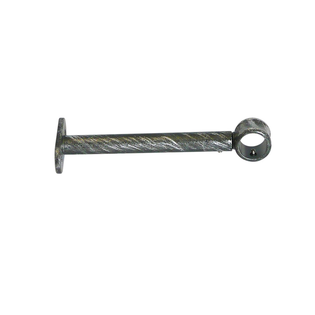 Lot de 2 supports tringle rideau simples noir argent D 20mm