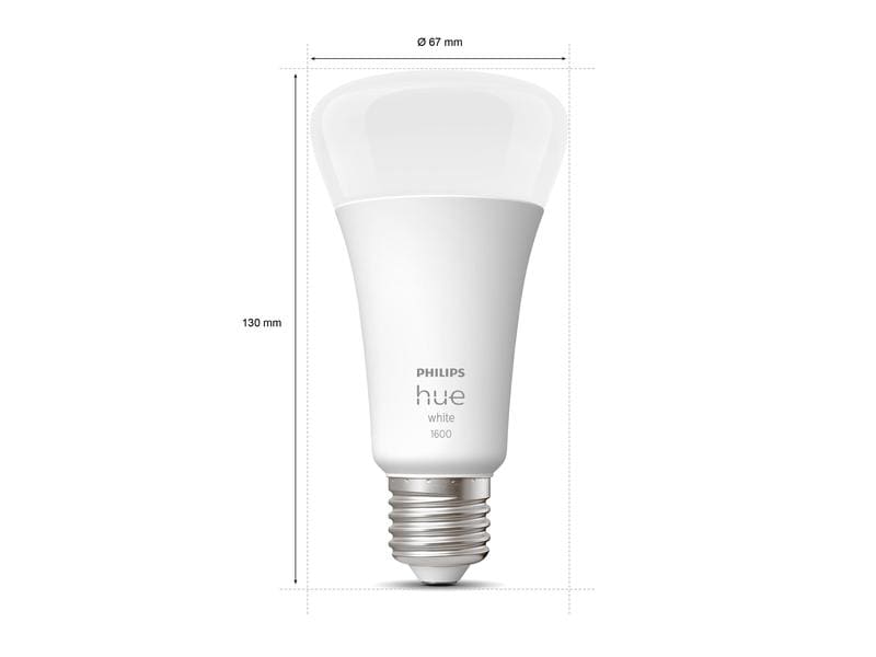 Philips Hue Leuchtmittel White E27 Einzelpack 1600 lm Per Bluetooth steuerbares Hue E27-Leuchtmittel
