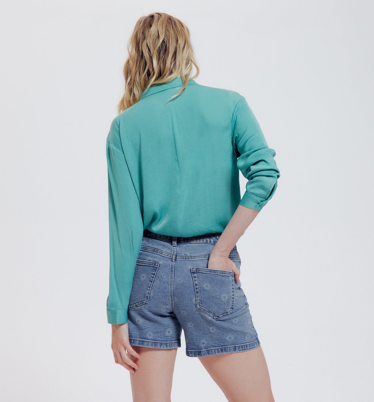 Short en jean délavé Femme - Jean brut