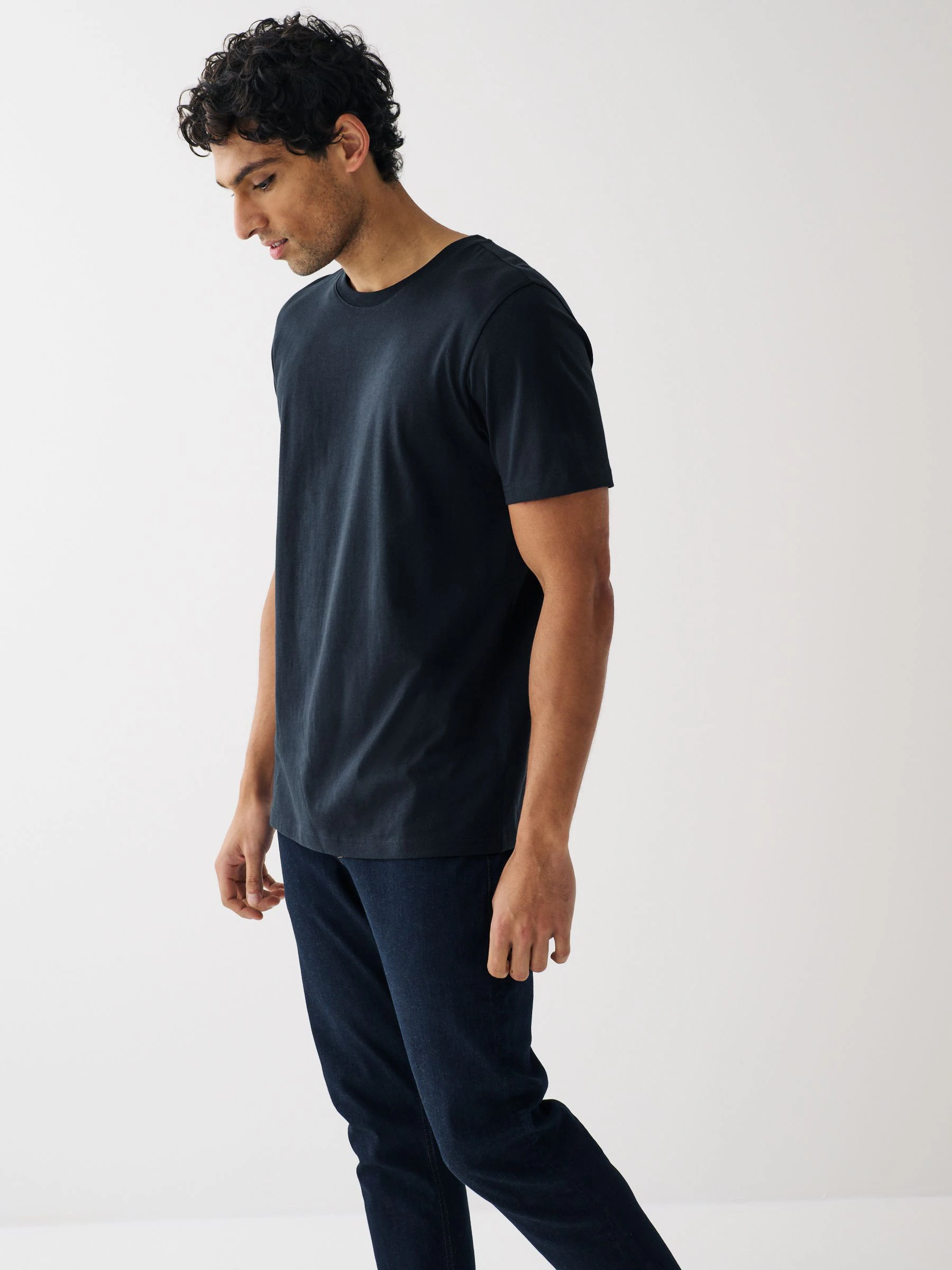 Zwart/leisteen/grijs gemêleerd/wit/marineblauw/blauw - Normale Pasvorm - Essential katoenen T-shirts verpakking van 6