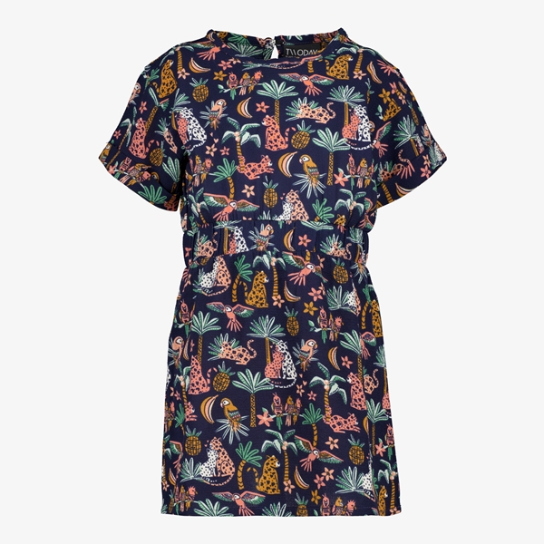 TwoDay meisjes jurk blauw met print