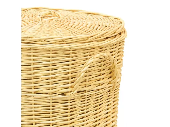Panières à linge en osier blanc (Lot de 3)