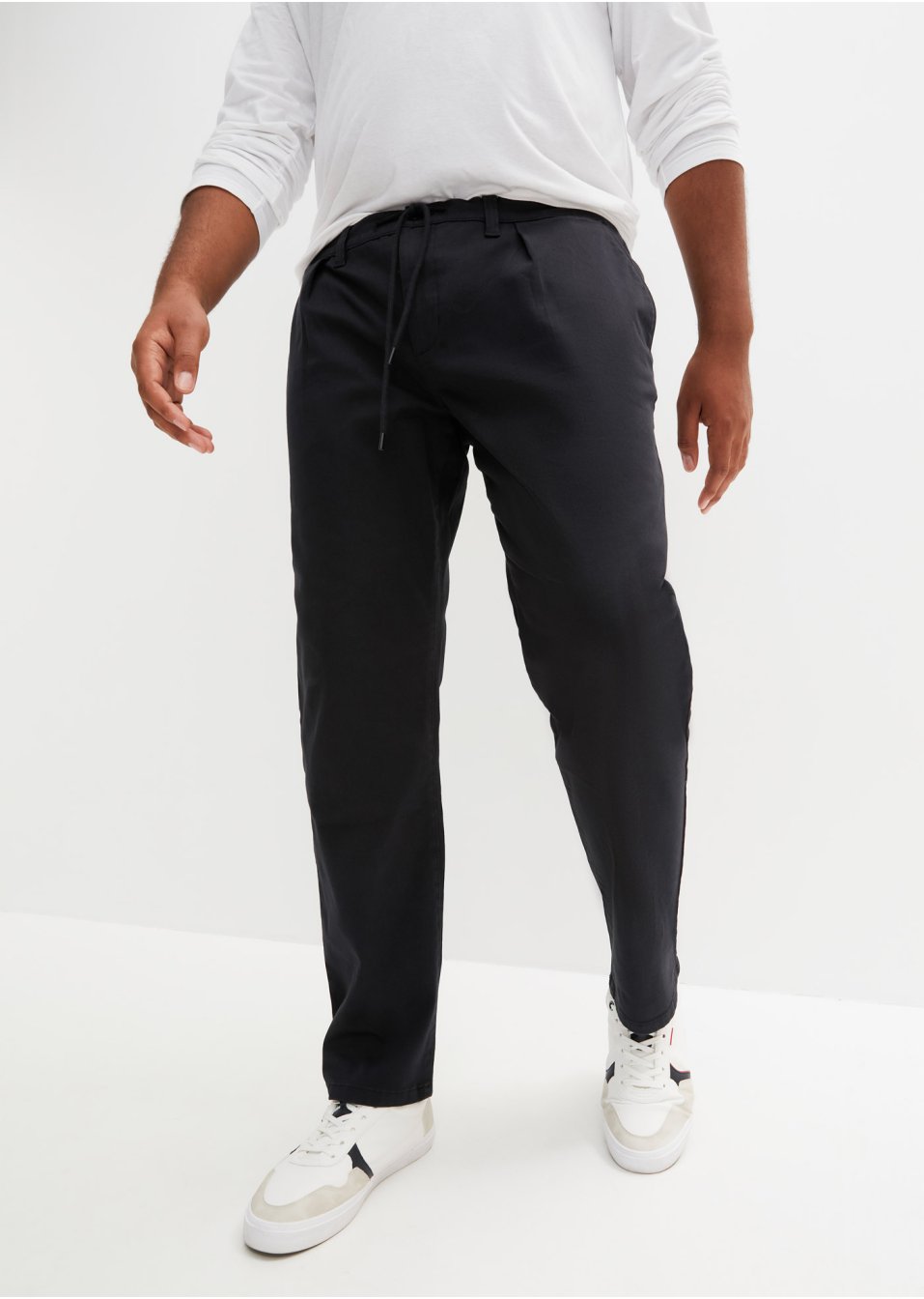 Pantalon chino avec pinces en coton