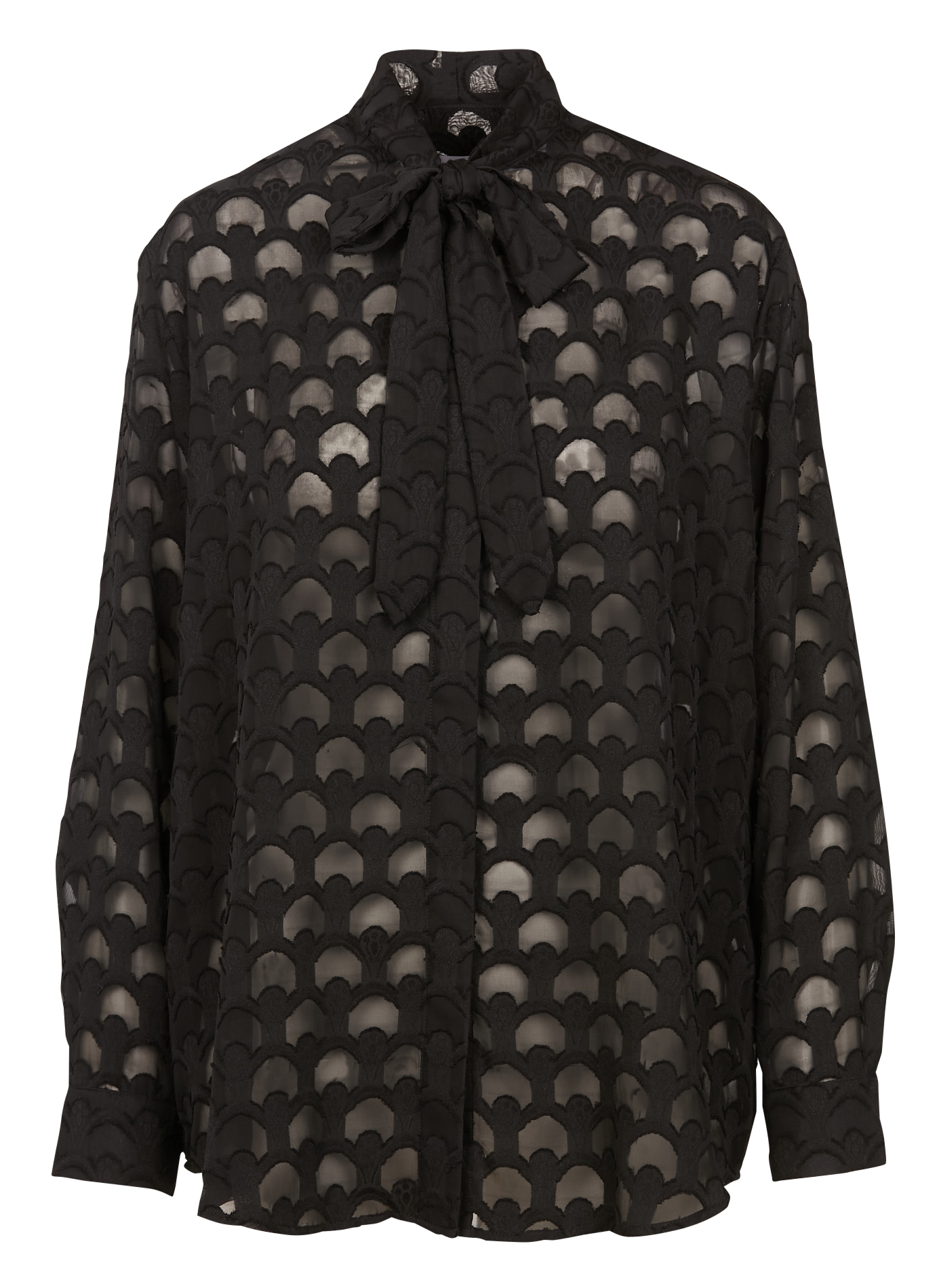 SIMONE - Chemise oversize col cravate | Noir