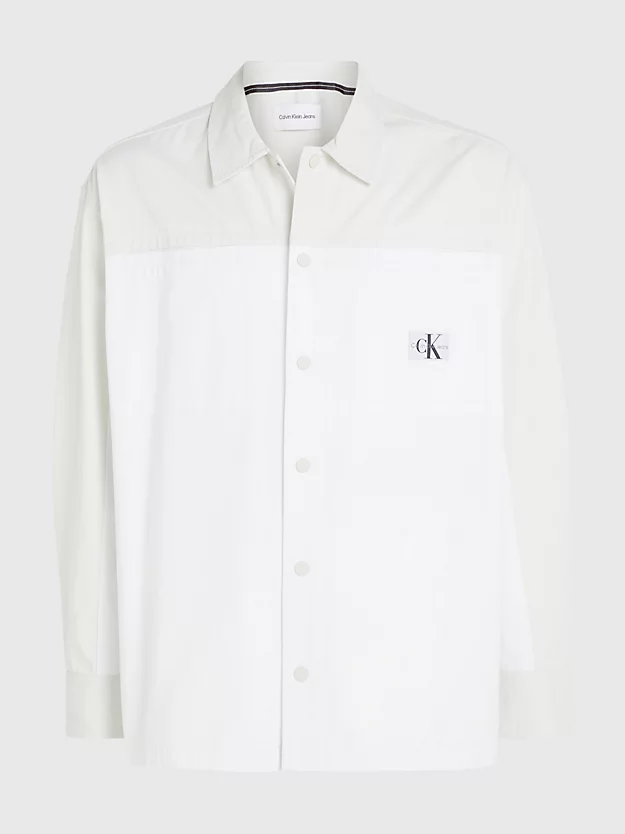 Jaqueta camisa oversized em sarja de algodão