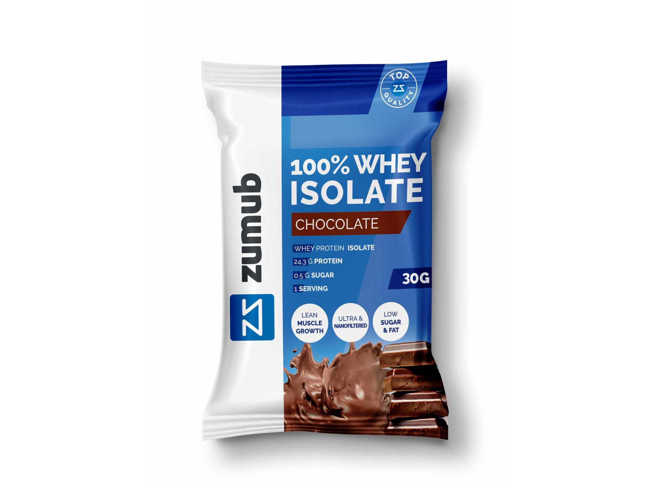 PROTEINA WHEY ZUMUB 100% ISOLADA DE CHOCOLATE 30G