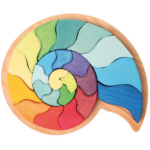 Grimm's houten blokkenpuzzel ammoniet - 23st