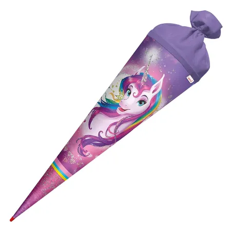 Roth Schultüte Einhornportrait mit Glitzer, 70 cm, rund