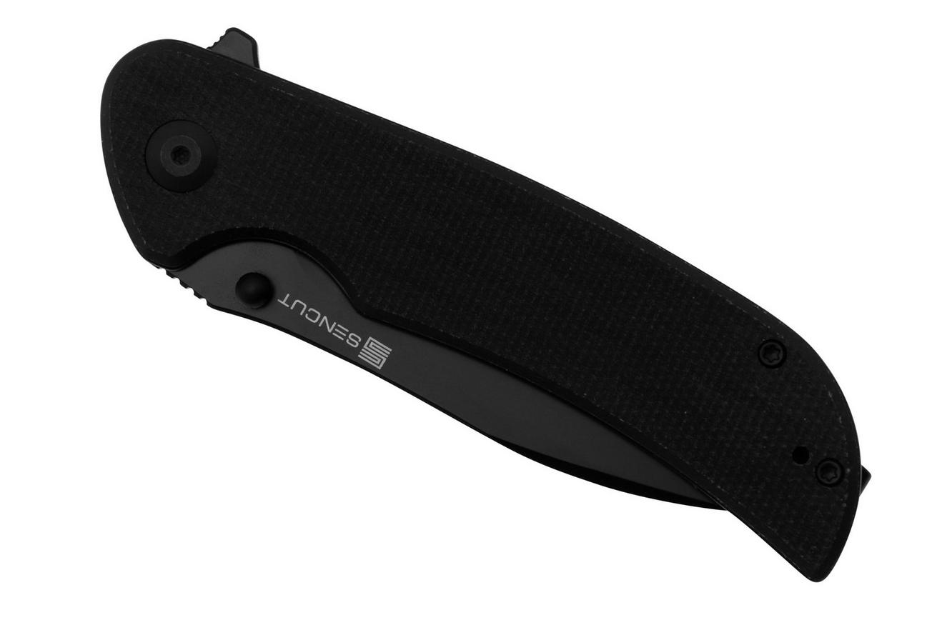 Sencut Borzam S23077-3 Black 9Cr18MoV, Black Canvas Micarta zakmes