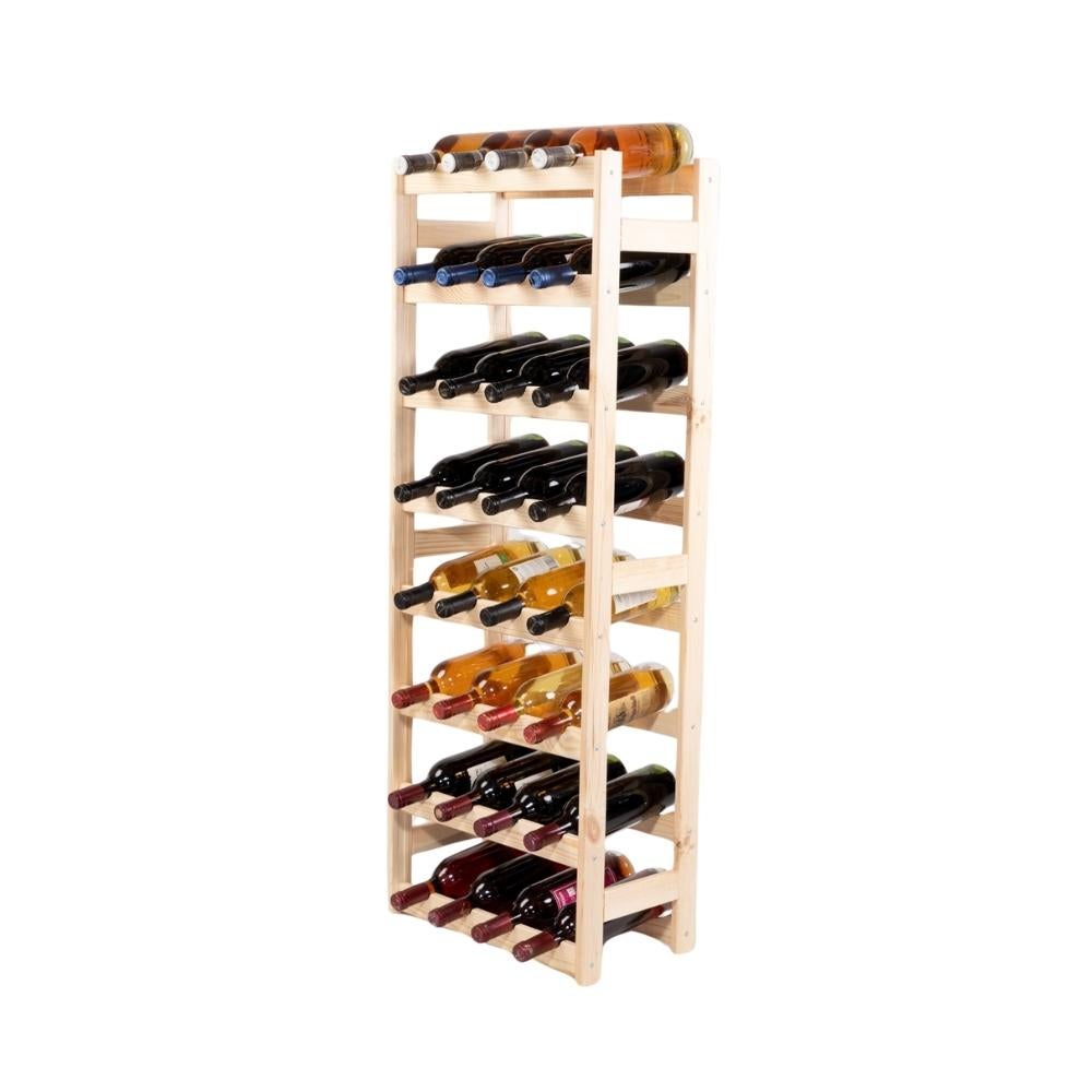 PROREGAL Wijnrek Pinot Vine HxBxD 118 x 43 x 25 cm 32 Flessen Massief grenenhout Bruin Geolied