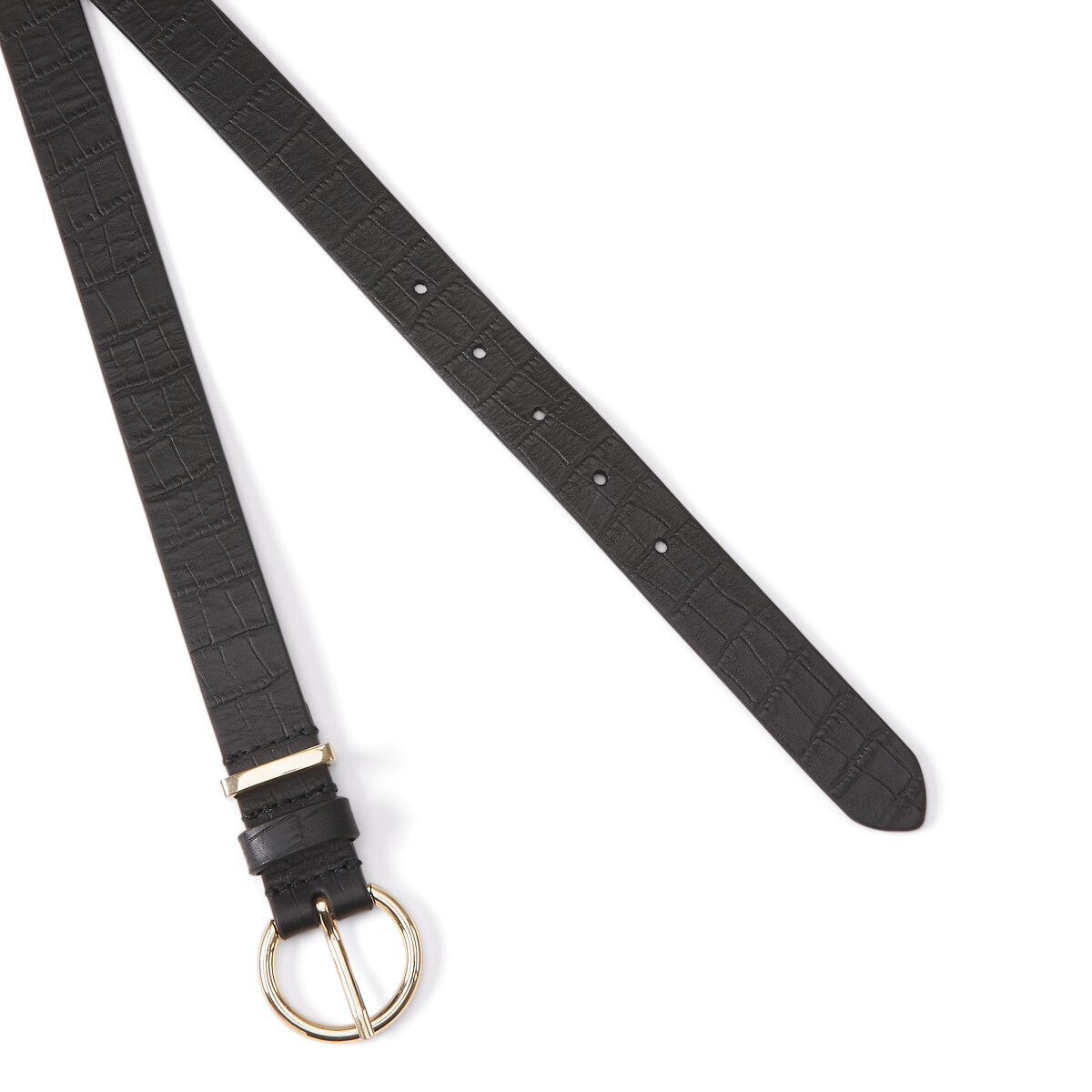 COLEÇÕES LA REDOUTE<br>Cinto de couro com fivela