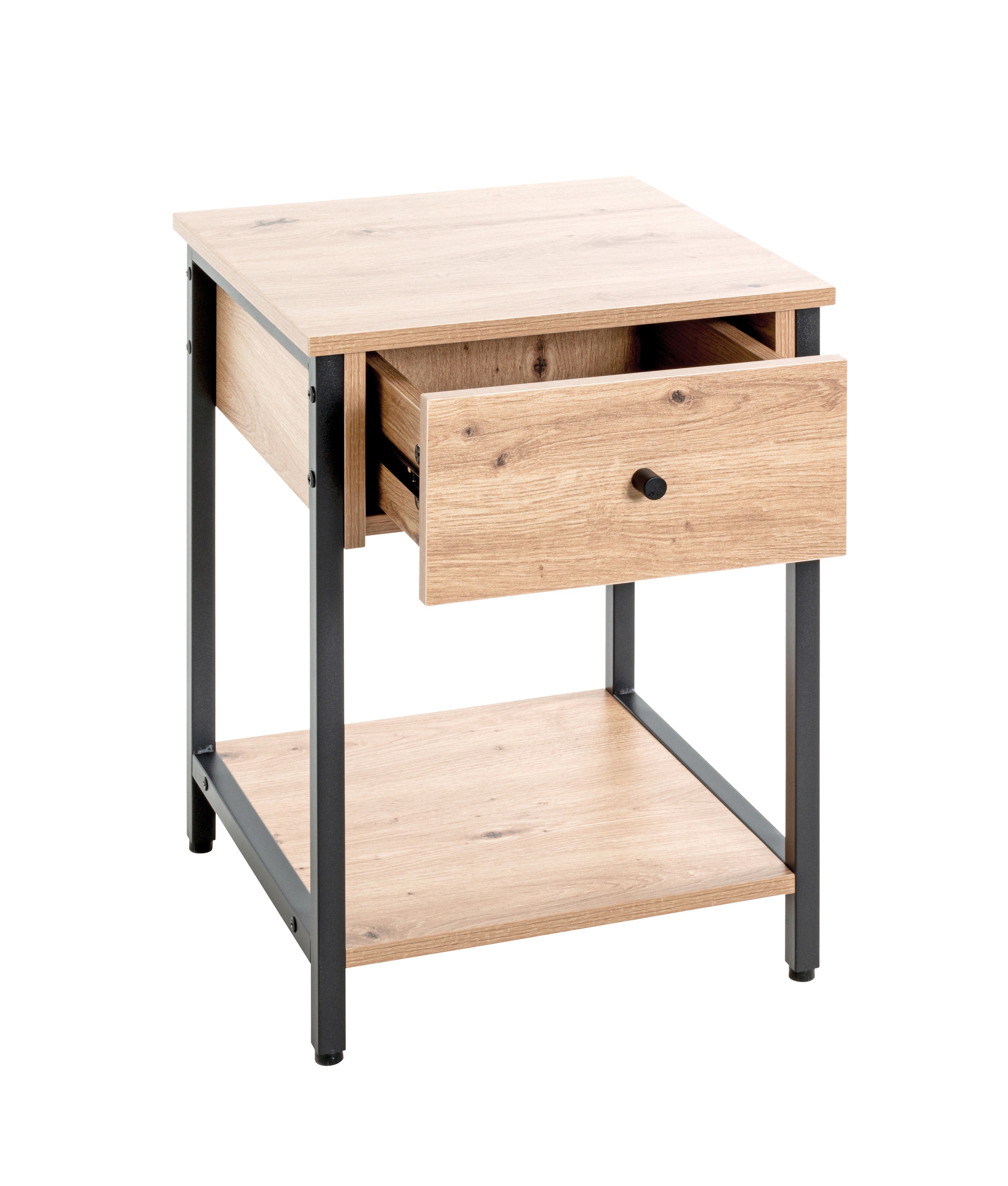 Beistelltisch 40 x 40 cm braun/schwarz