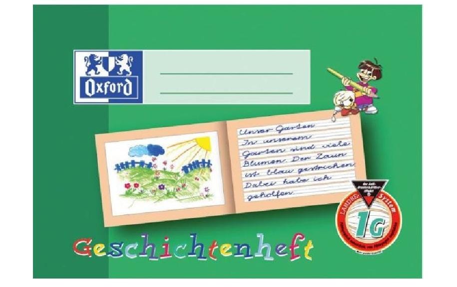 Schulheft A5 quer, liniert, GrünGeschichtenheft