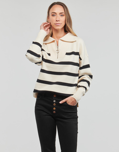 Vero Moda - VMSABA STRIPE LS HIGHNECK BLOUSE GA NOOS - Beige