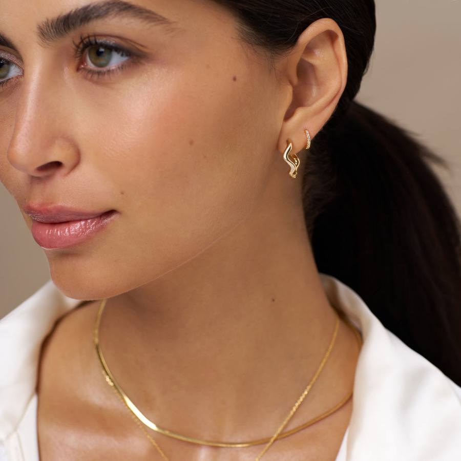 Orelia Jewellery Organic Wave Oval Hoops