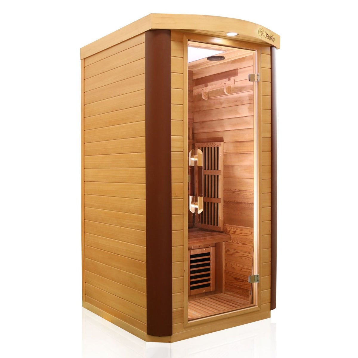Dewello® Infraroodcabine Infraroodsauna TORONTO 102cm x 102cm incl. 3 full spectrum emitters, koolstof emitters, 1 persoon, LED