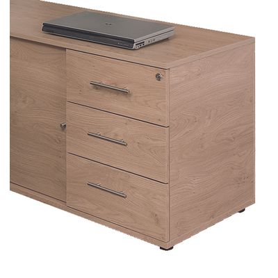Option 2 tiroirs plats pour console Steely - imitation chêne clair