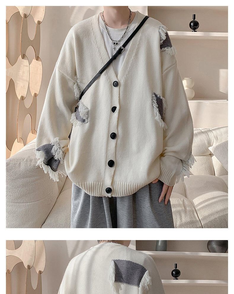 Drawouf - V-hals franje patchwork vest