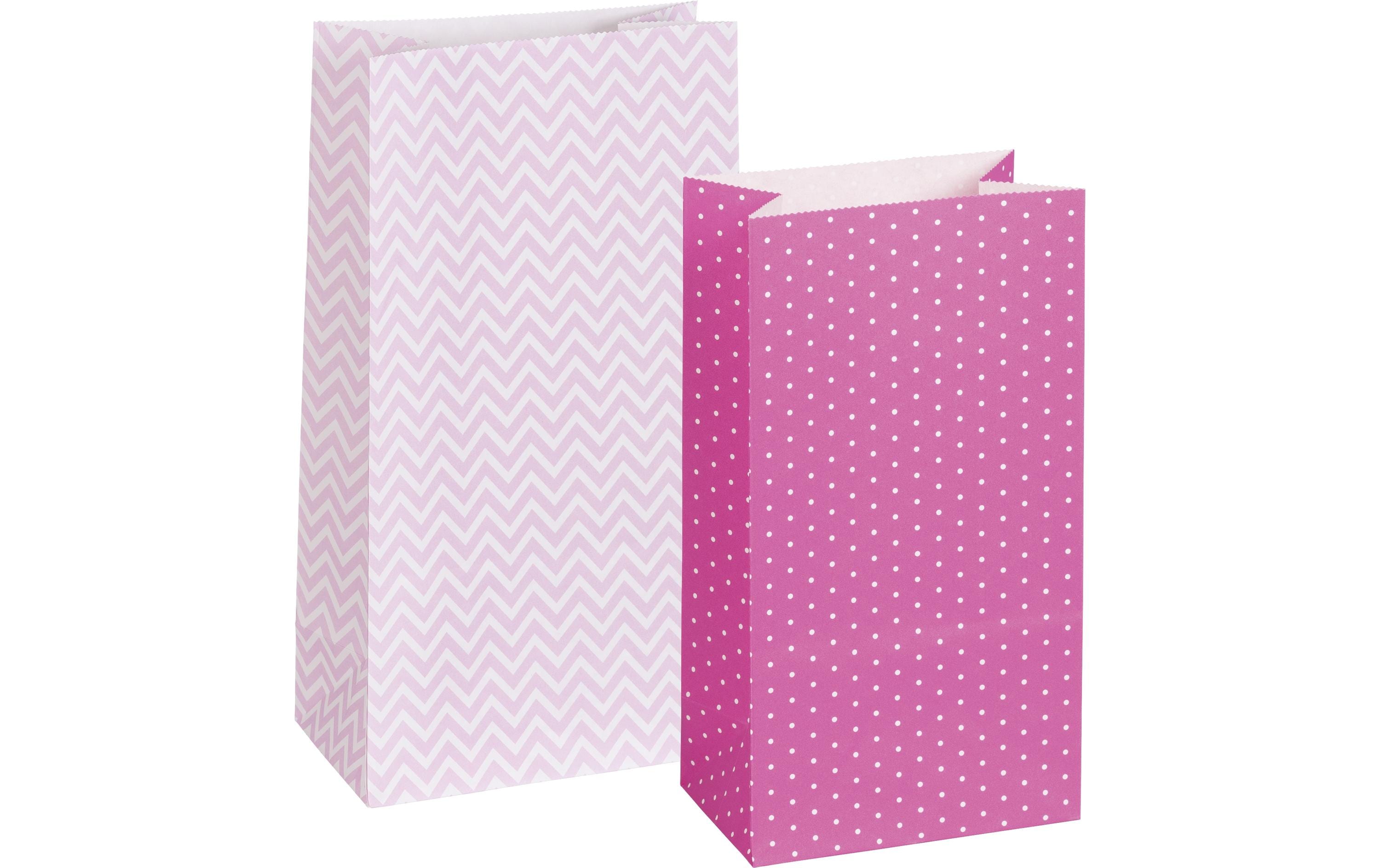 Geschenktüte 12 Stück PinkPapierbeutel Set