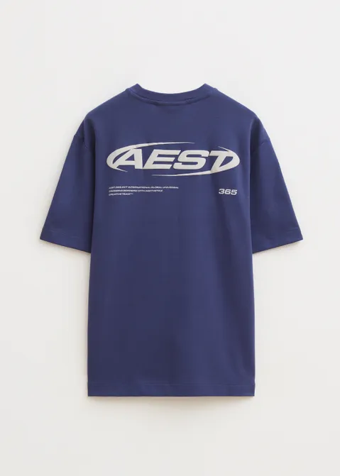 T-shirt met print creative team paars (PRS)
