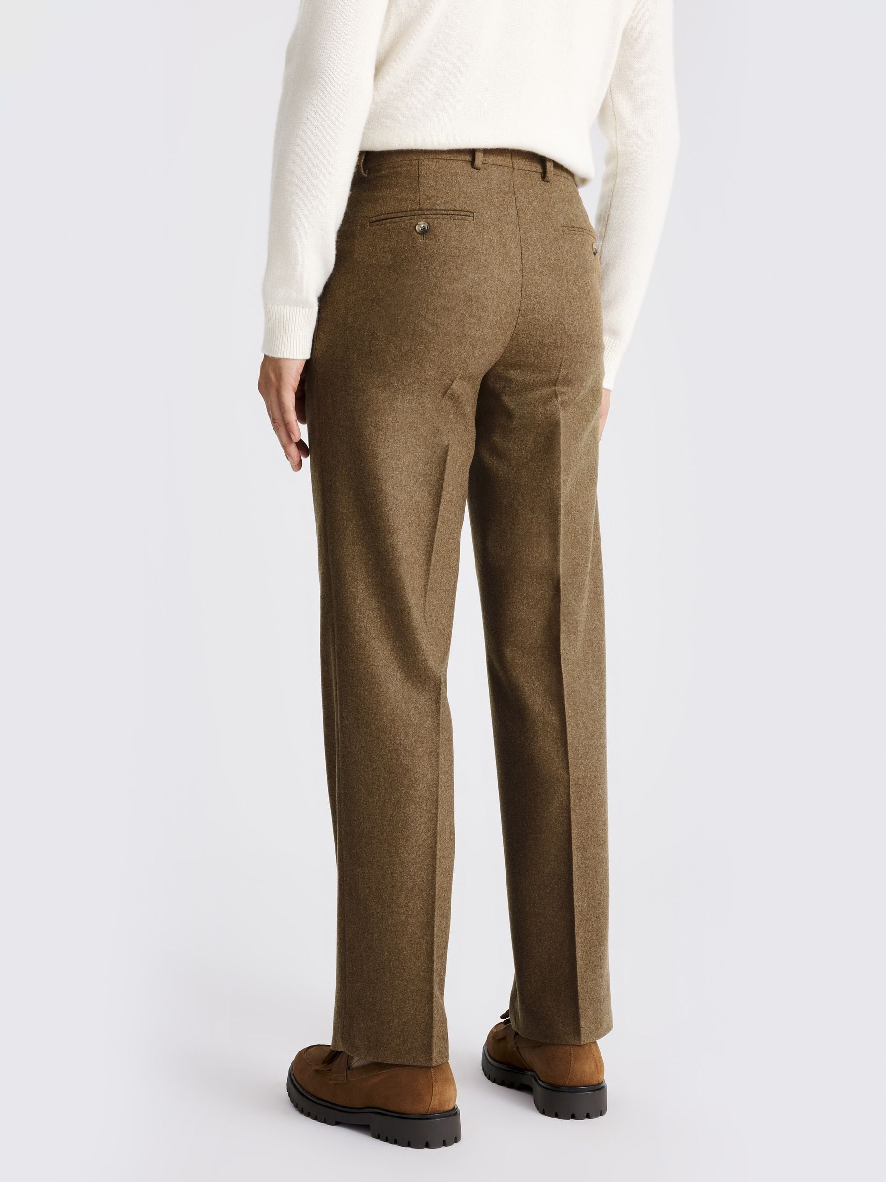 Goud - MOSS Flannel Wide Leg Trousers