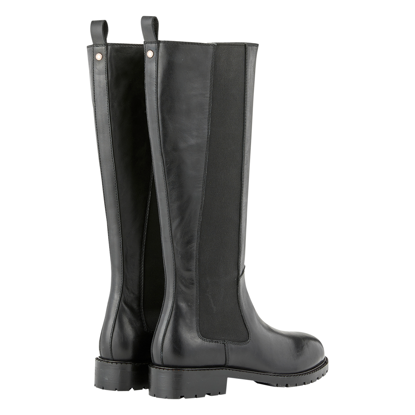 DALINA - Bottes plates en cuir| Noir