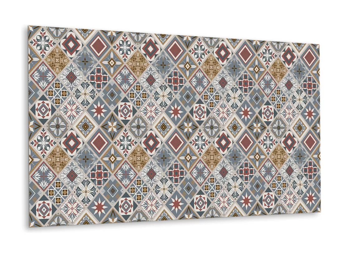 Panneaux muraux en vinyle, Planches en vinyle adhésives - 100x50 cm - Patchwork turc