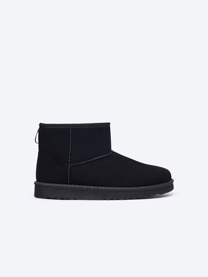 Bota de cano curto forrada - Preta