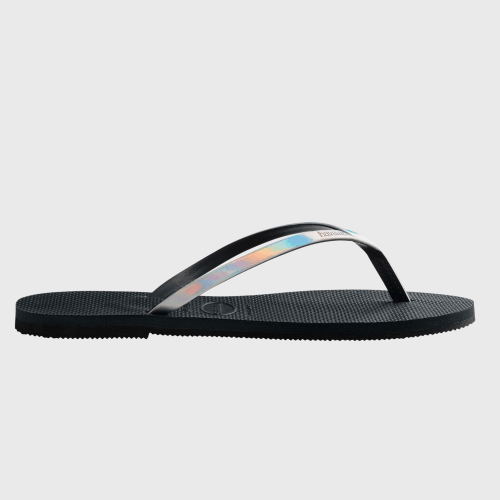 Tongs Femme You Metallic Noir Iridescent
