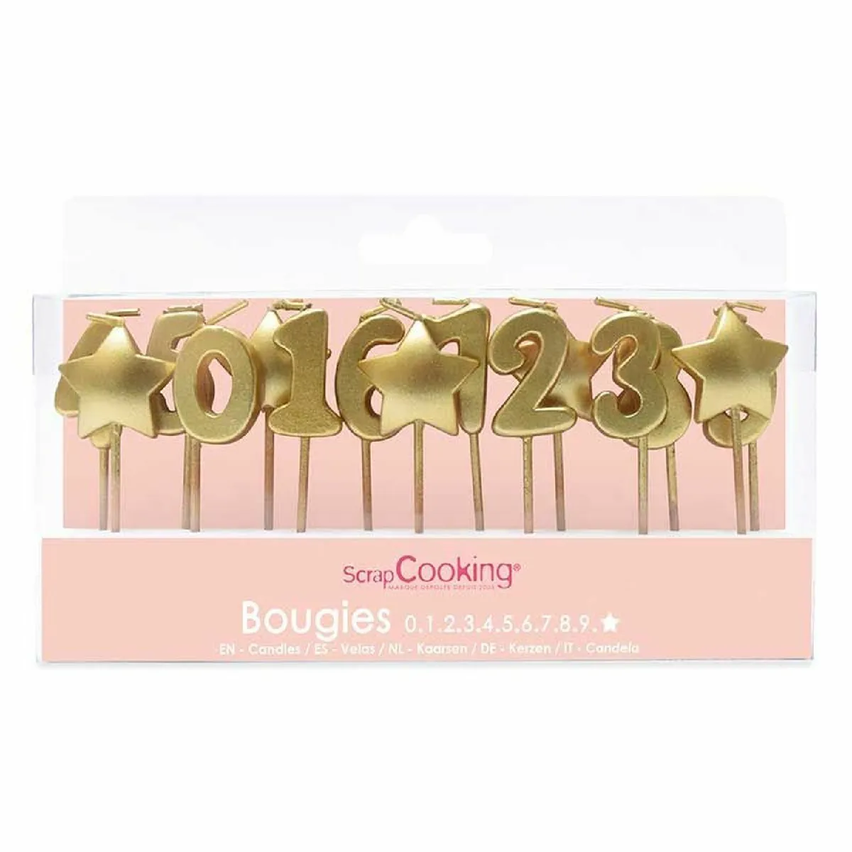 Scrapcooking Bougies d'anniversaire étoiles dorées