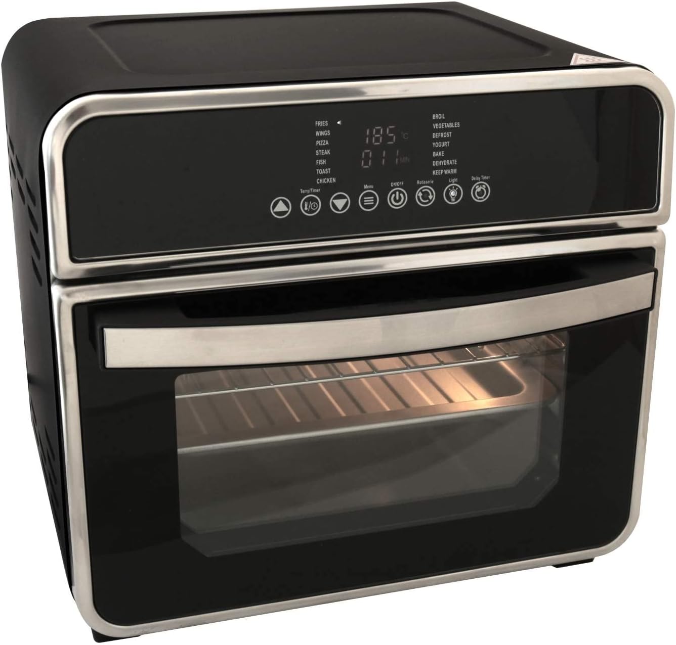 Deski HOT KITCHEN DESIGN Ofen Heißluft Fritteuse 15 Liter schwarz 1600 Watt 3in1 Multifunktion, 401274