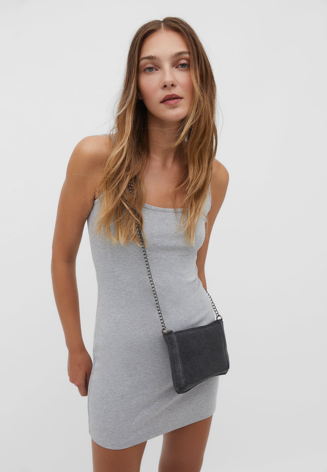Bolsa mini de jeans desbotado