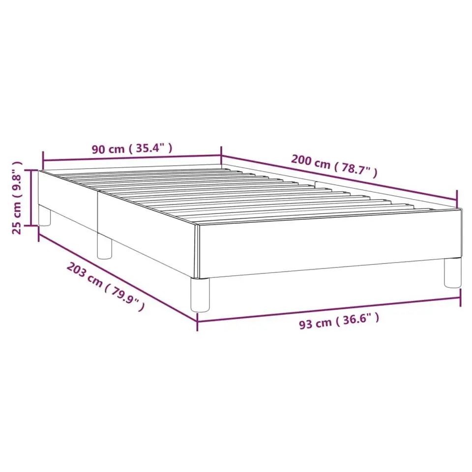 vidaXL - Bed frame met hout lattenbodem - Lichtgrijs - Stof - 90x200 cm
