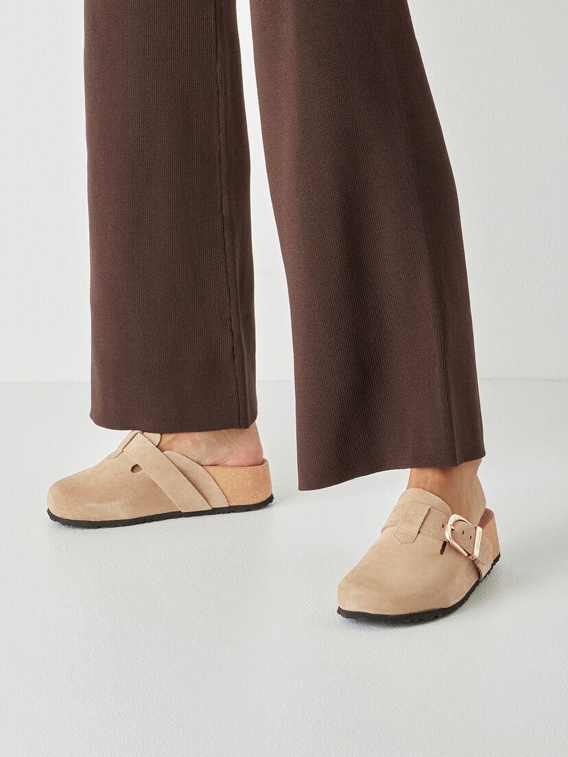 Leren Slipper - beige