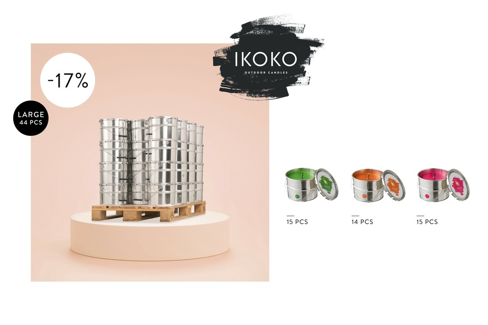 Palette 44 bougie pei ikoko vif taille l