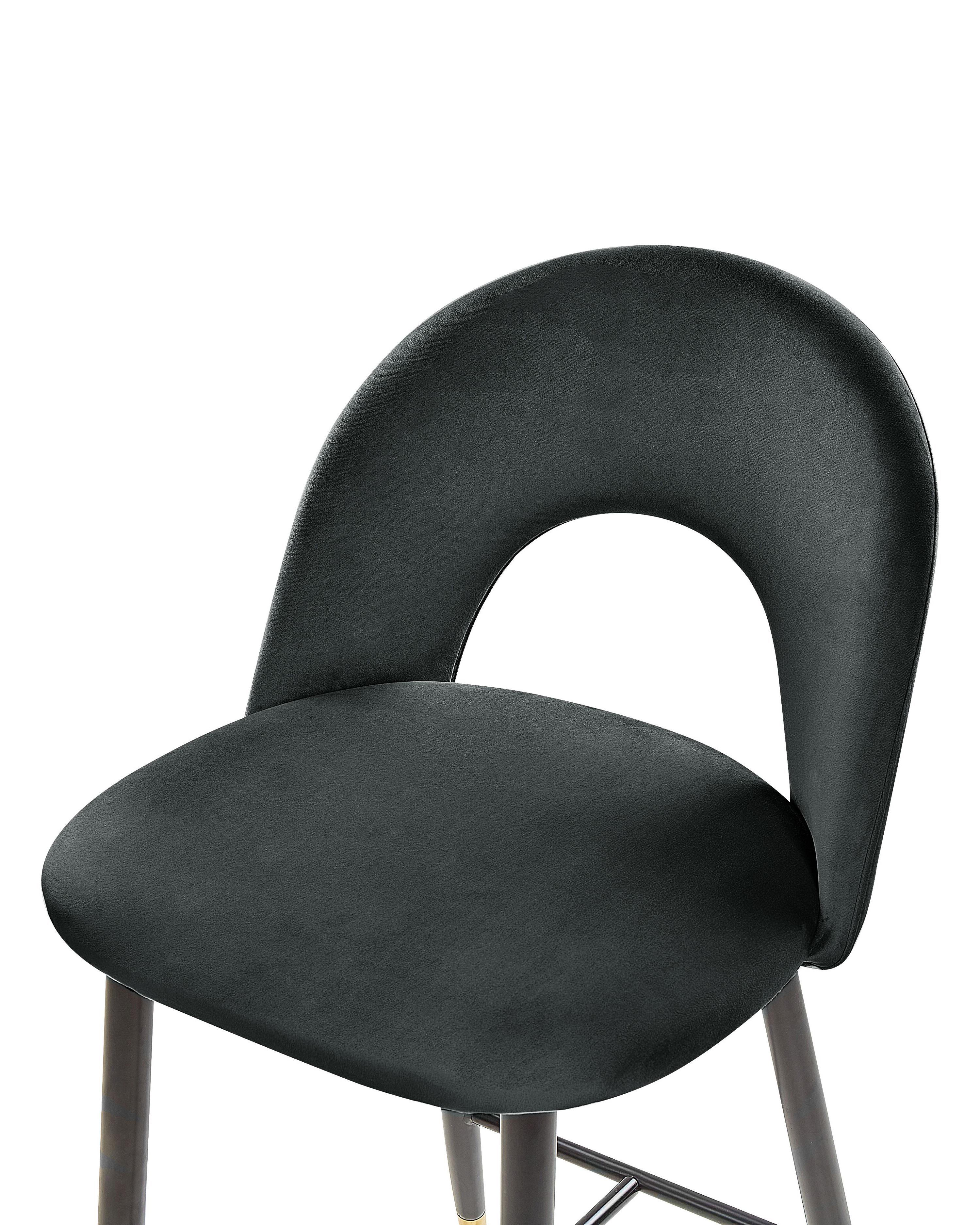 Set van 2 barstoelen FALTON Fluweel Zwart