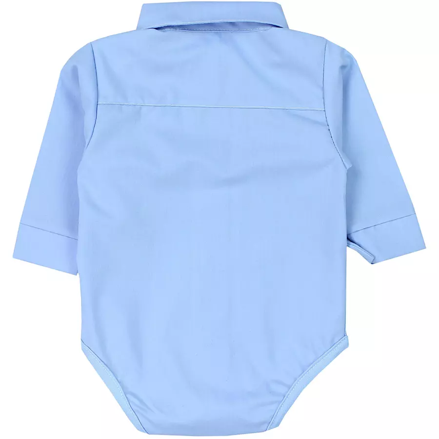 TupTam Jungen Baby Hemd-Body Langarm mit Kragen blau Modell 1