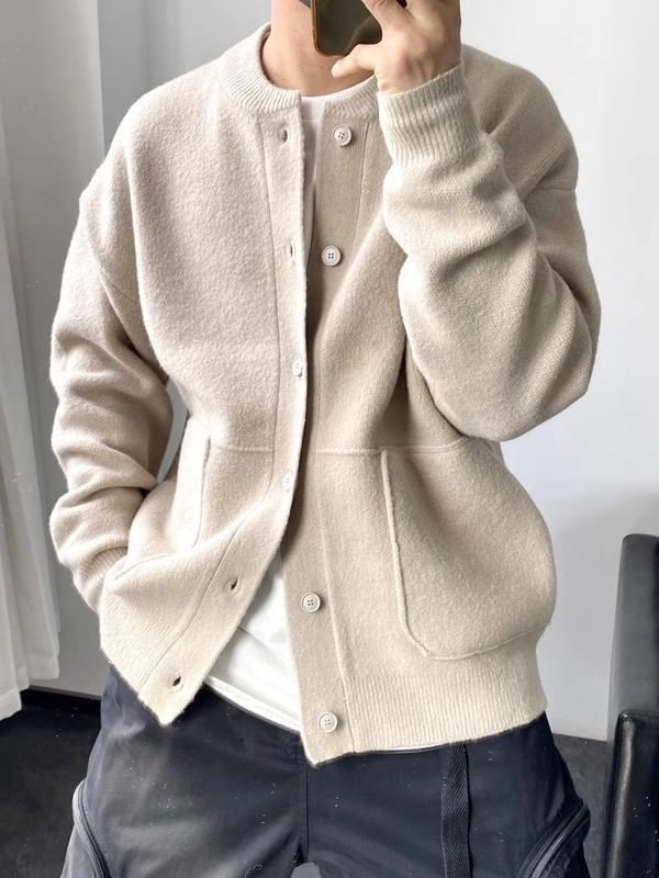 GRAYCIOUS - Effen vest met ronde hals en knoopjes