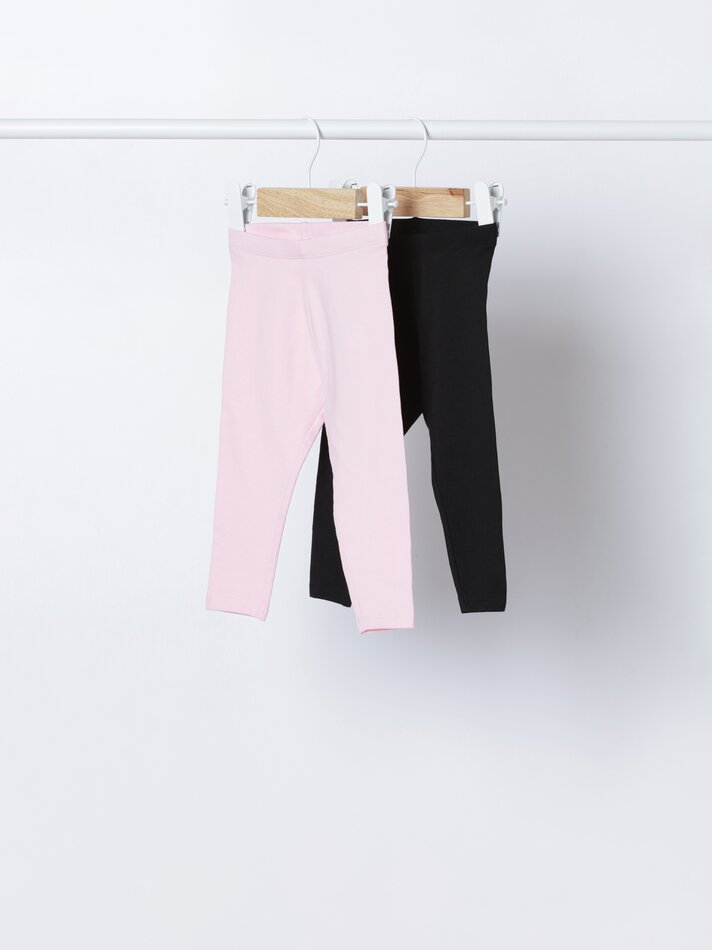 Conjunto com 2 Leggings Compridas Básicas - Rosa