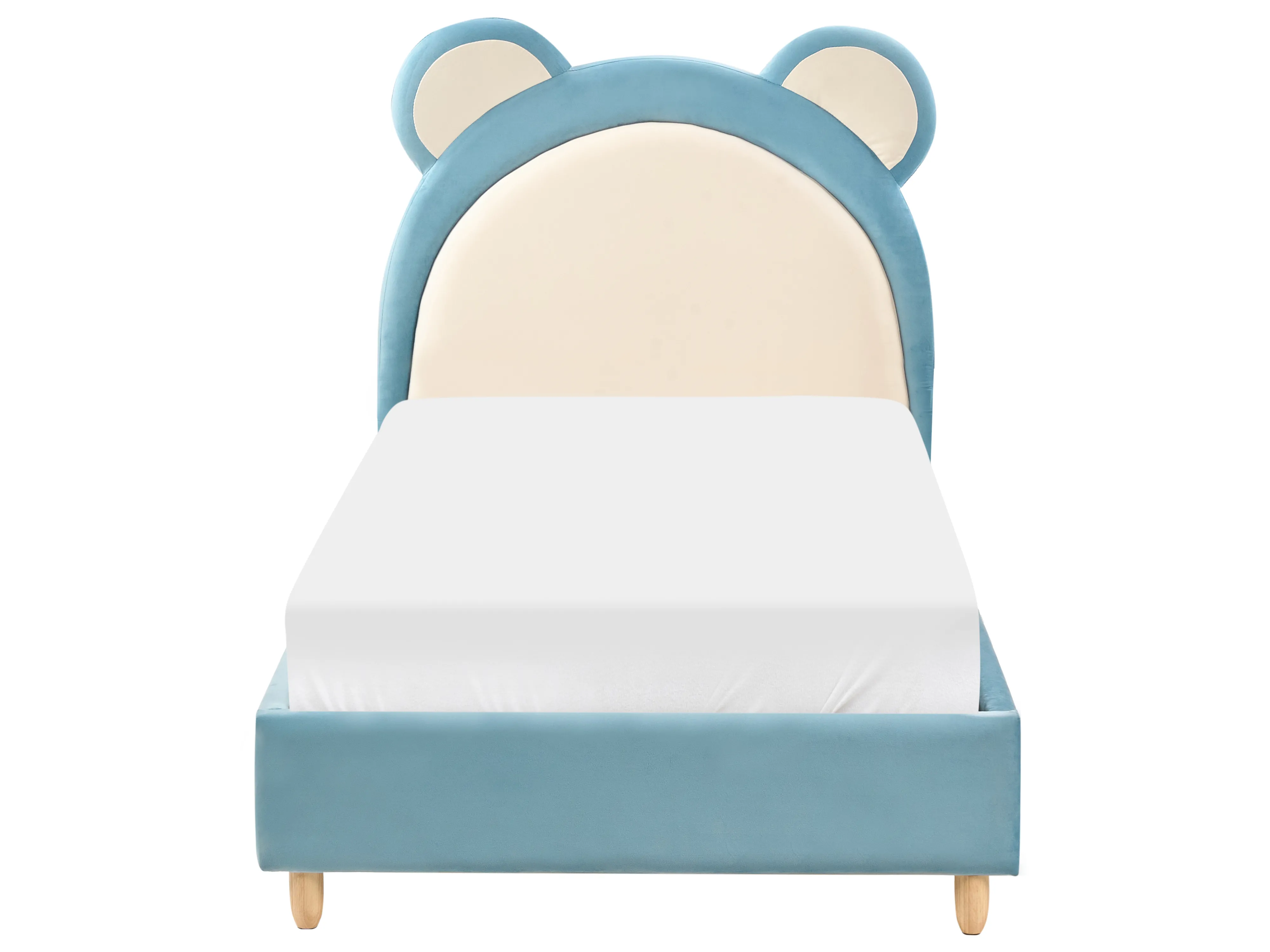 Kinderbed Teddybeer Fluweel MAILLES 90 x 200 cm Blauw