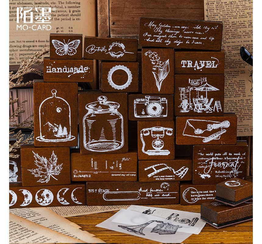 Monez - Houten stempelset (verschillende ontwerpen)