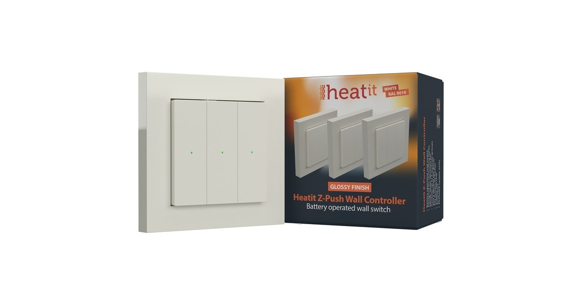 heat itZ-push Wall Controller RAL9010 schakelaar  (Wit)