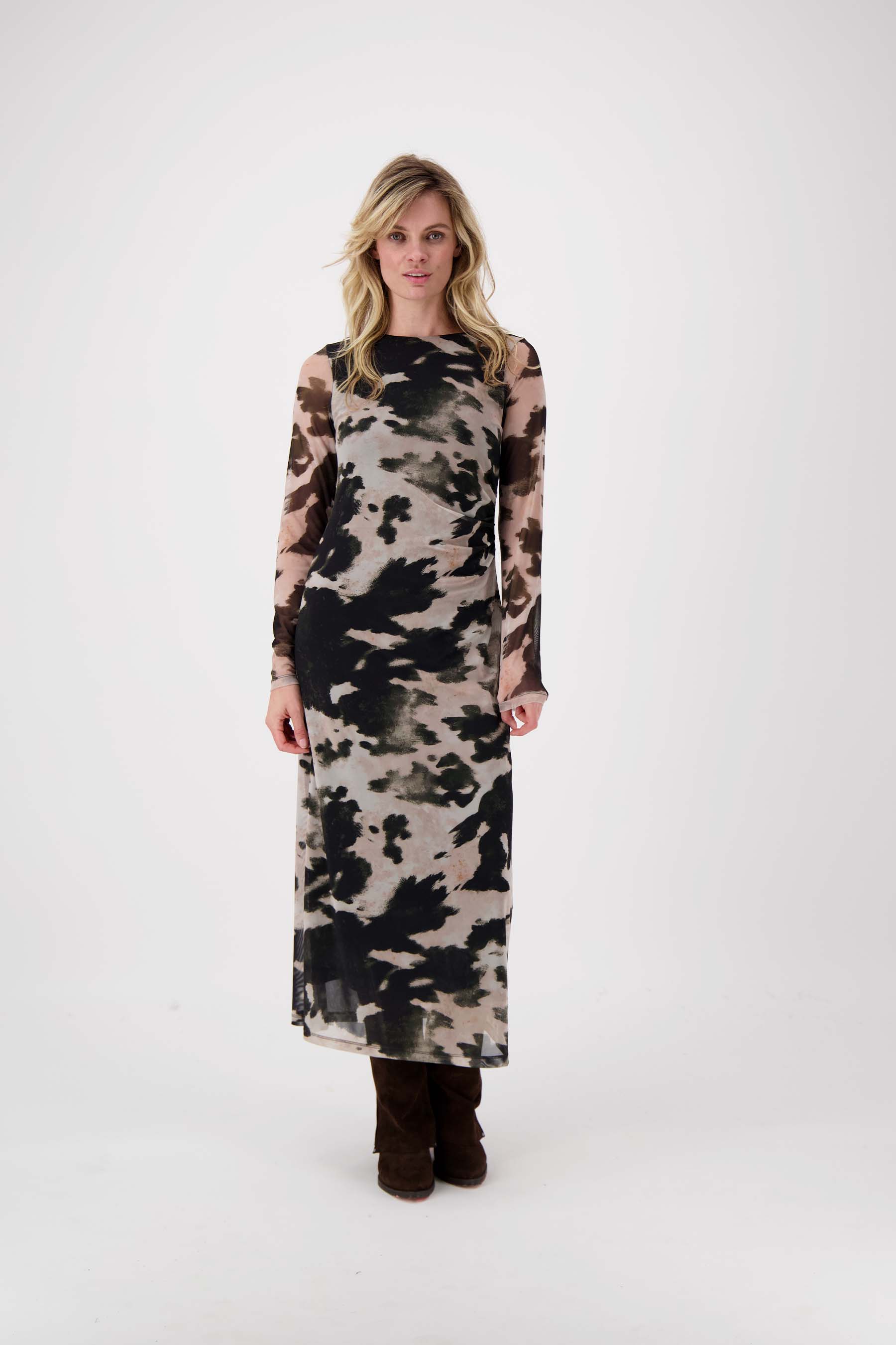 mesh jurk met print