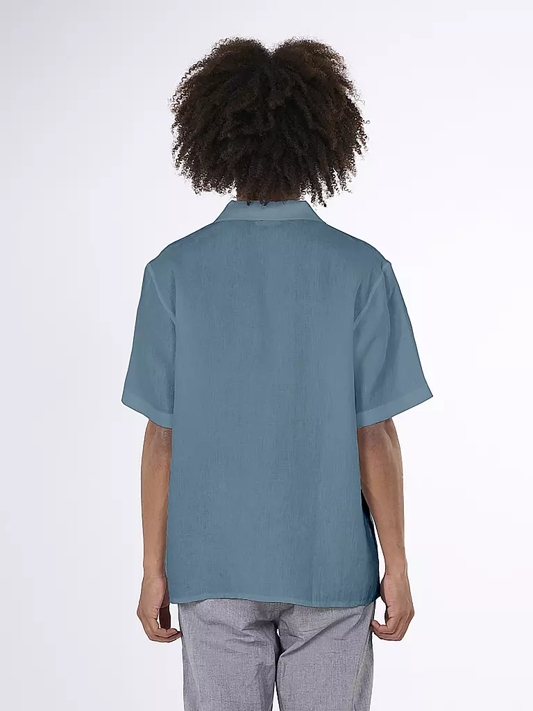 KNOWLEDGE COTTON APPAREL Leinenhemd hellblau