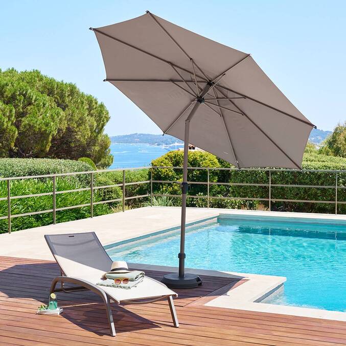 Parasol droit rond inclinable LOOMPA Café