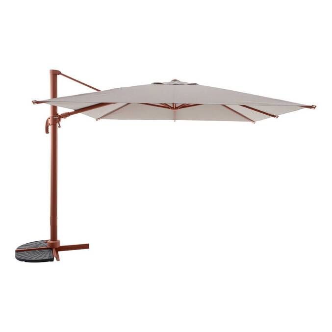 Parasol déporté carré inclinable MELHIA Lin / Acajou