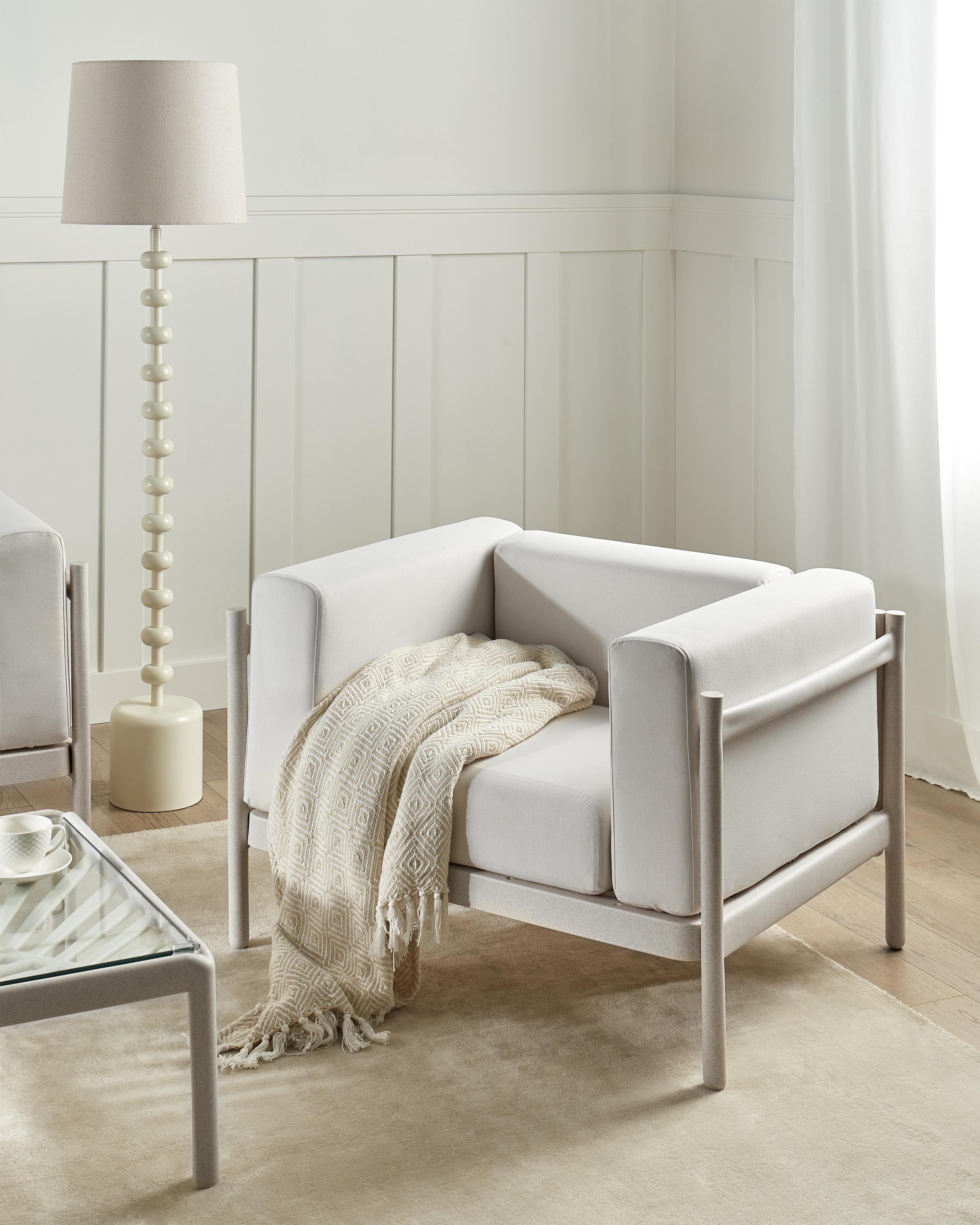 Set van 2 tuinfauteuils FERRETTI Lichtbeige