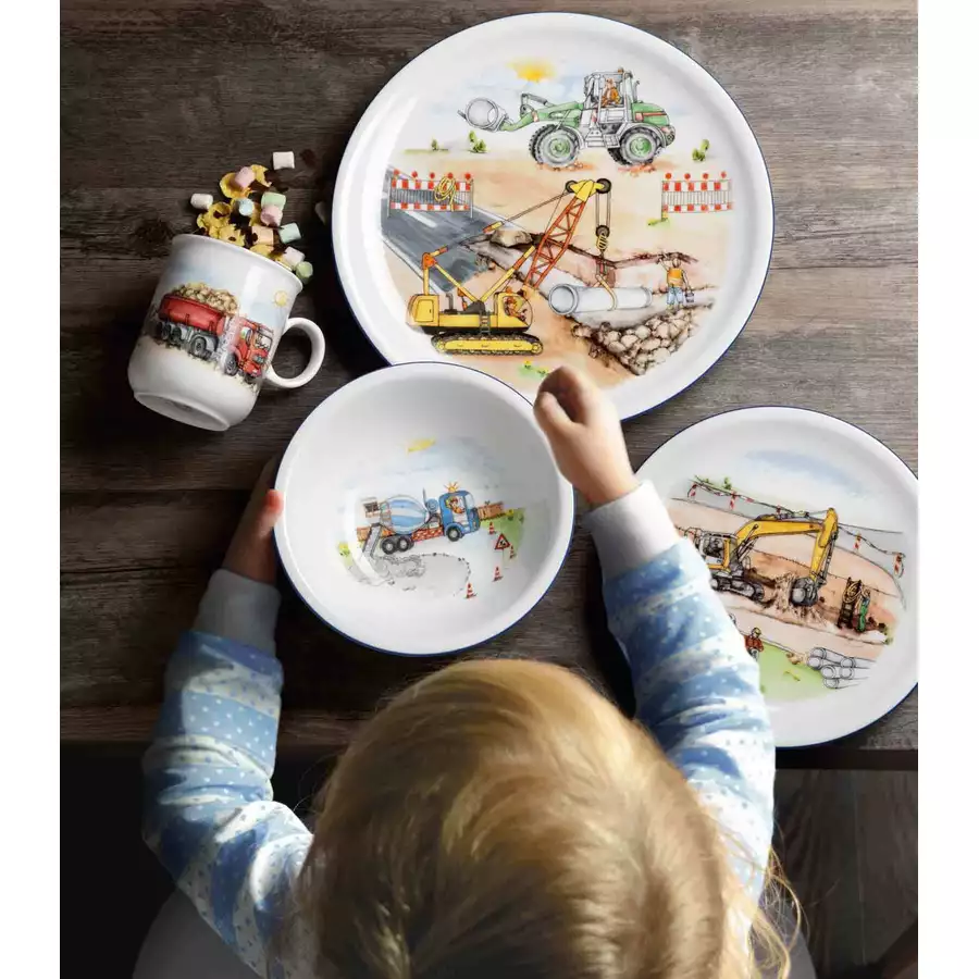 Seltmann Weiden Kindergeschirr Set Compact Auf der Baustelle bunt