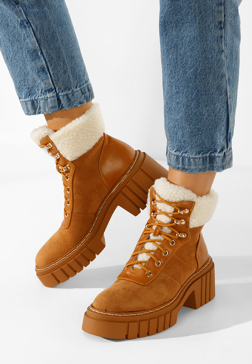 Bottines doublées femme chameau Latisha