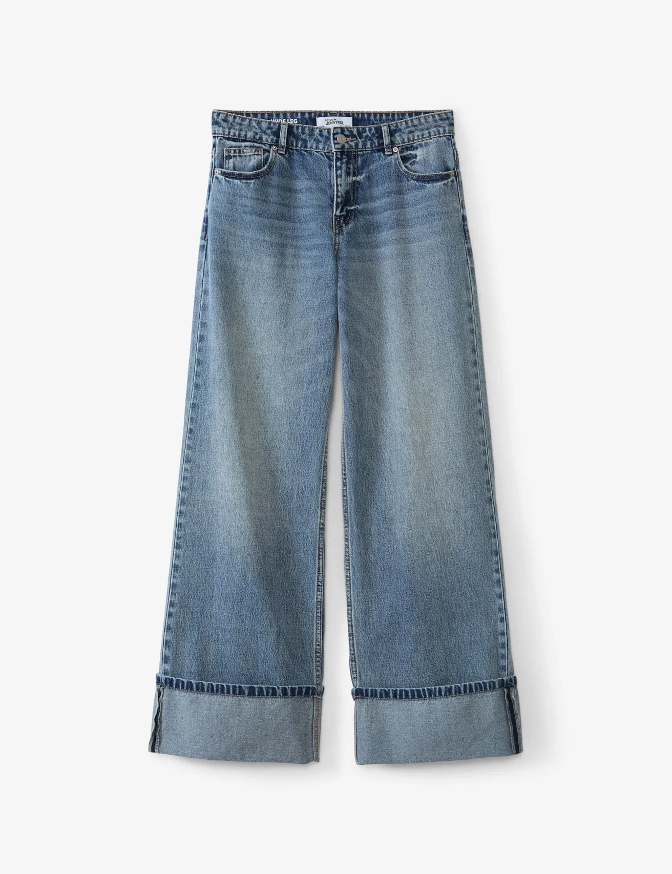 Jean wide leg taille basse denim bleu